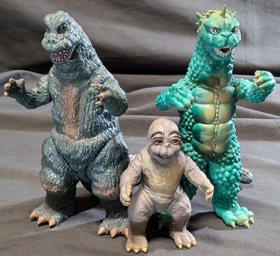 ゴジラ＆ミニラ＆ガバラ（Ｙ・ＭＳF）ソフビフィギュア３体セット