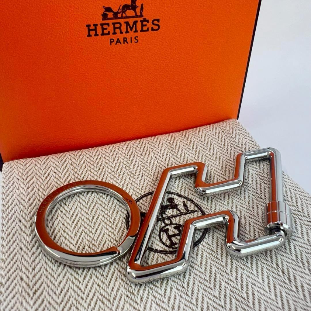 新品未使用　HERMES エルメス　Hトゥ・スピード　シルバー　キーリング