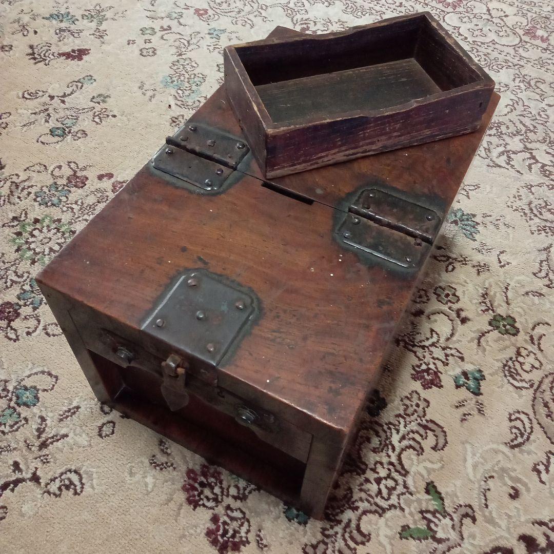 古道具　銭箱　明治31年代？　E−240 希少なアンティーク 銭箱 日本製 江戸から明治時代
