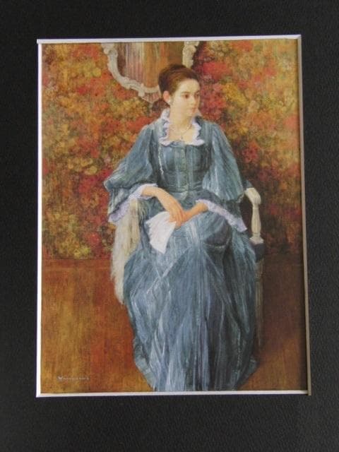 柳沢淑郎、【女優】、希少な大判額装用画集より、美品、日本人画家、新品額装付