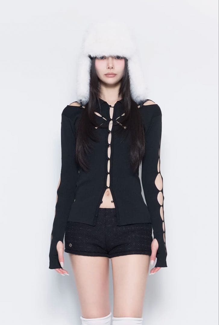 最安値！ theredthread S knit fit tops THEREDTHREAD / ザレッドスレッド】S fitted knit tops