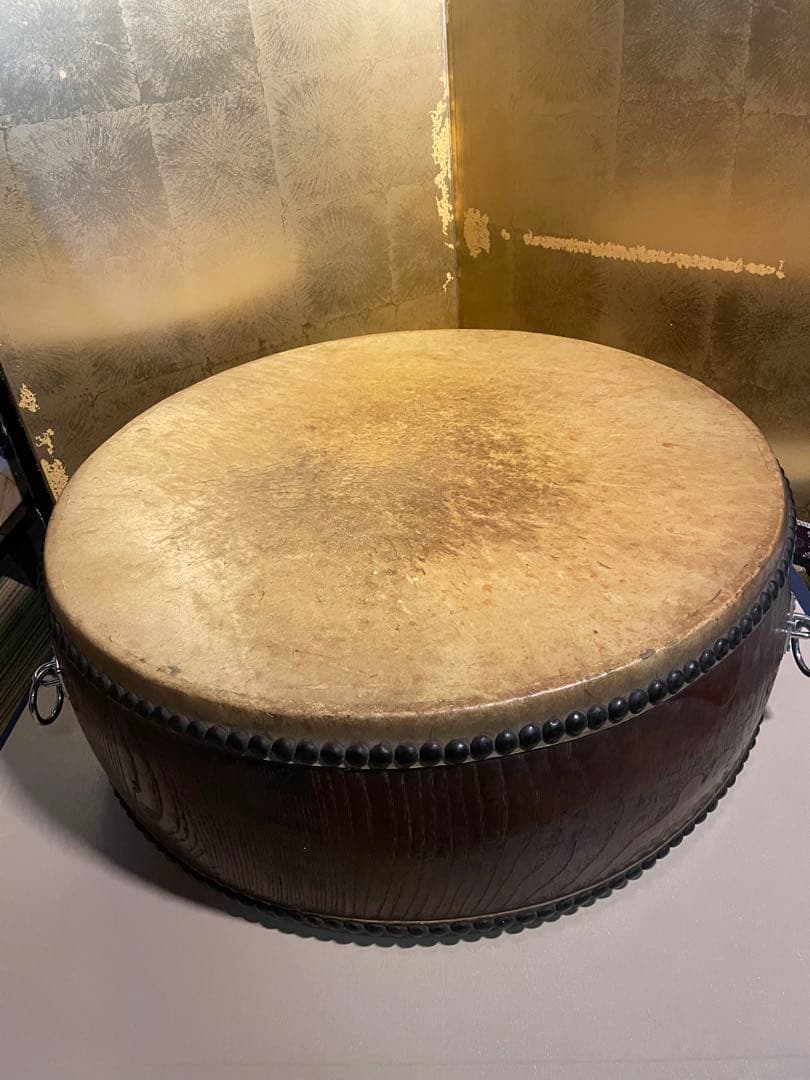 ゆ大型　和太鼓 和楽器 平太鼓 平釣太鼓 打楽器 神社仏太鼓径52.5cm
