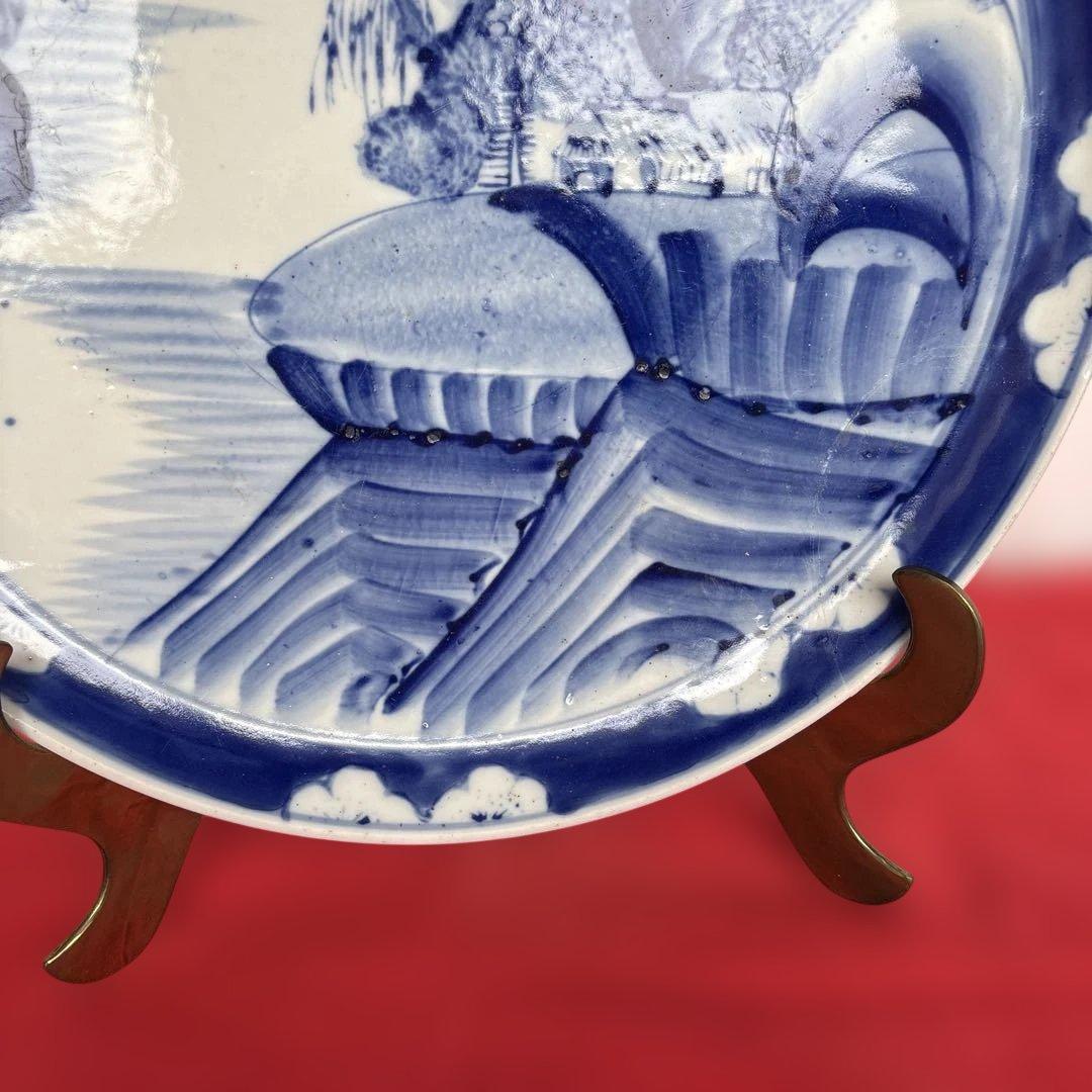 古伊万里 染付海岸風景画 大皿 1枚 皿立付 - メルカリ