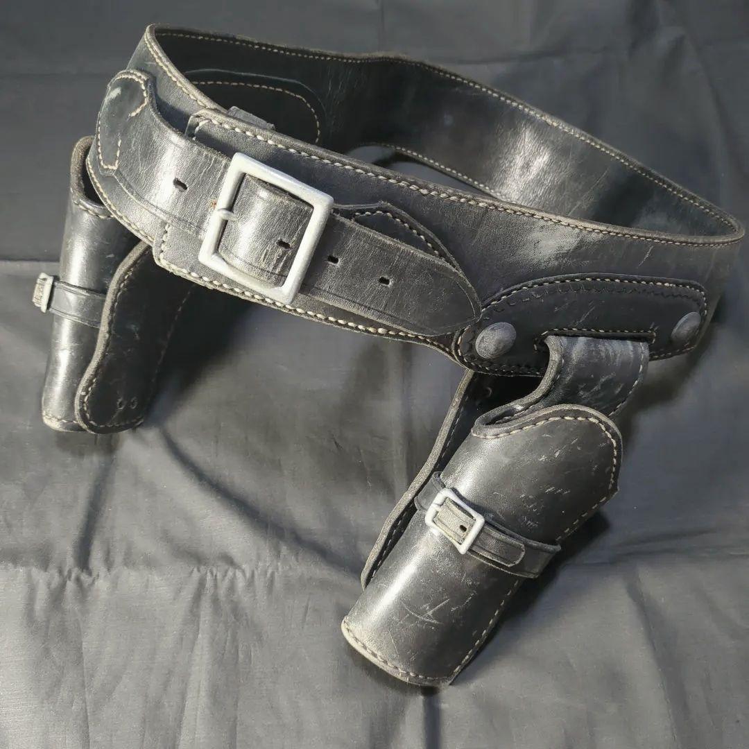本革製 ウエスタン ガンベルト ダブルホルスター