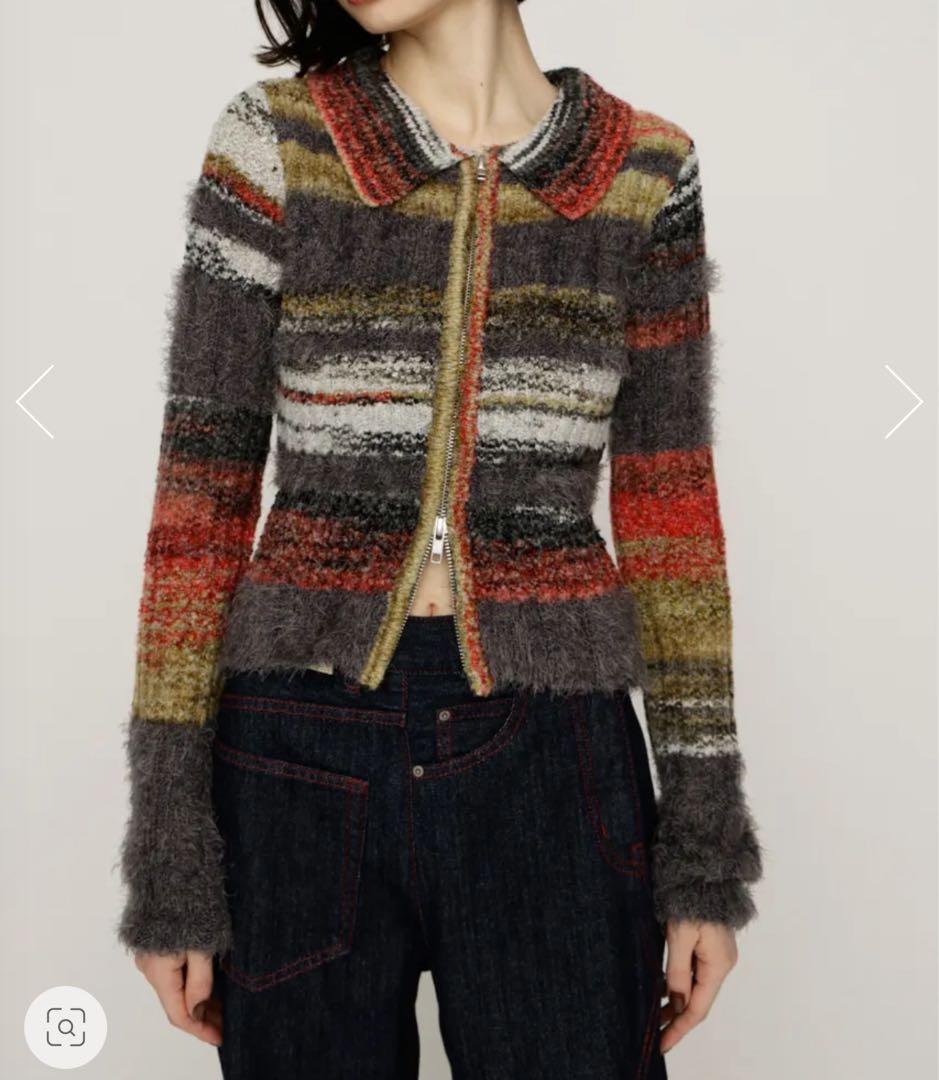 SLY SHAGGY MIX FRONT ZIP トップス