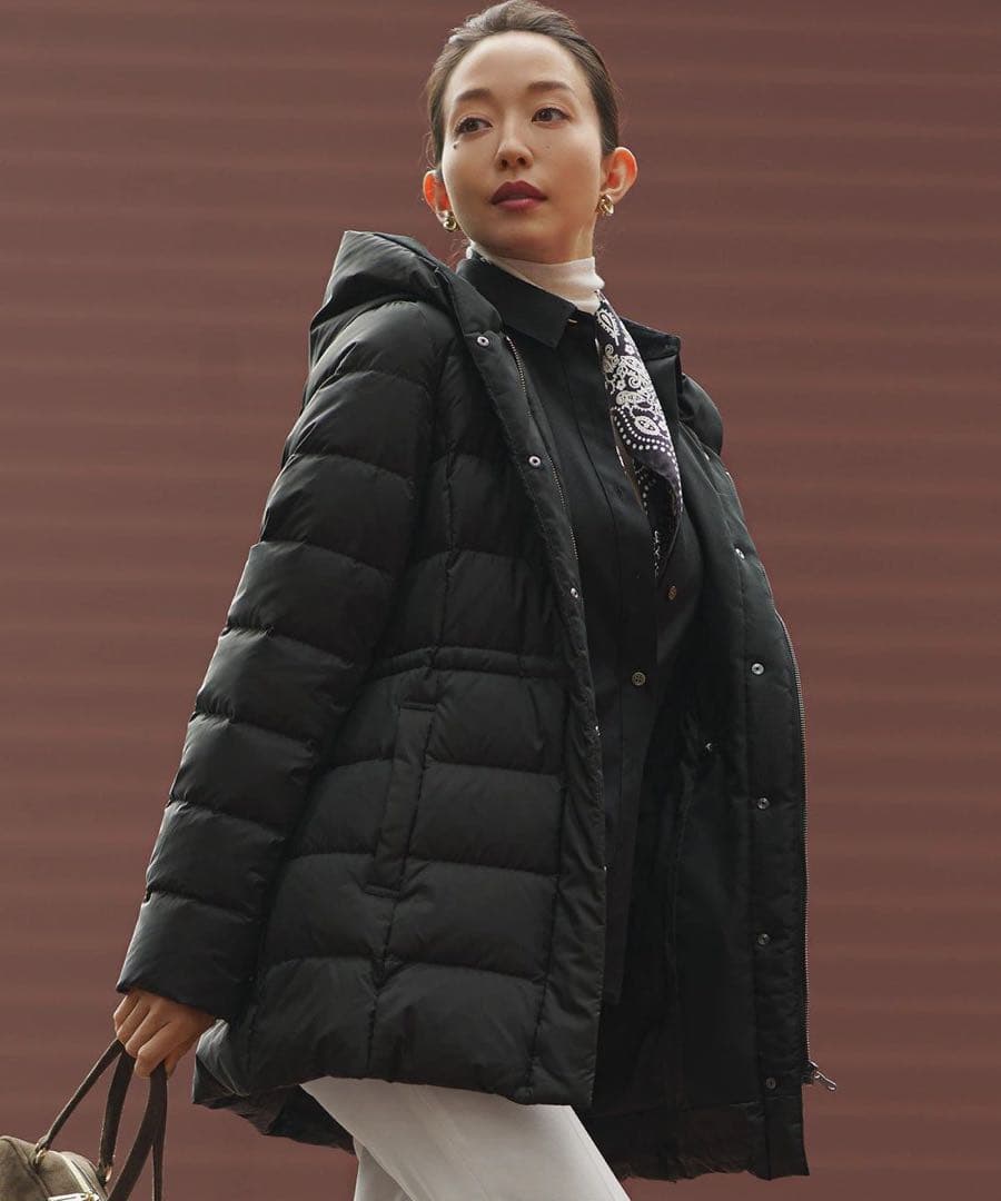 23区 シレータフタ　ミドル丈ダウンコート　ブラック　38