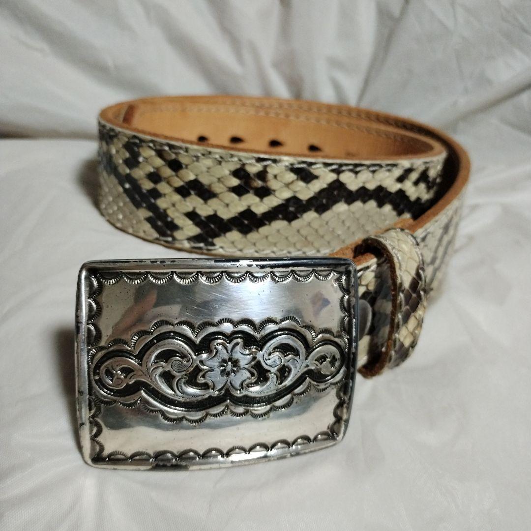 WINS HOUSE 蛇皮 パイソン ベルト バックル付き 32 希少
