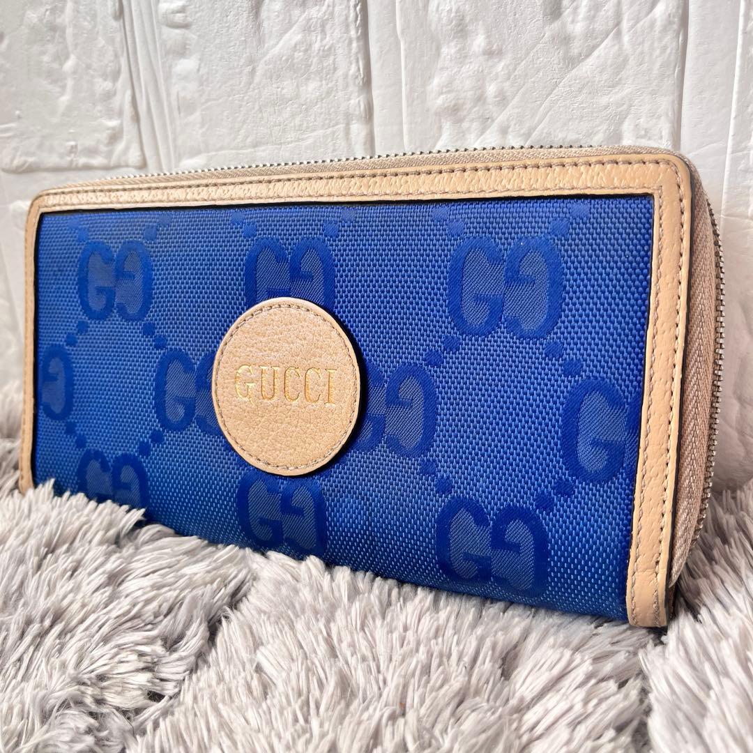 GUCCI✨オフザグリッド　長財布　ラウンドファスナー　ナイロン　ブルー bs3417_9.jpg