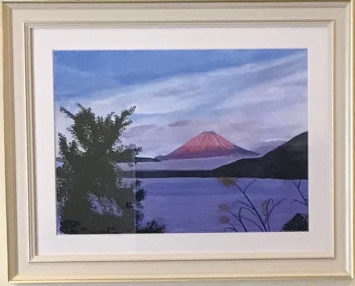 絵画　水彩画　風景画　「赤富士」 shiro 作　額付き　F8サイズ 楽天市場】絵画 日本画 額入りアート「赤富士」 J4-C001 F8:61cm×49.5