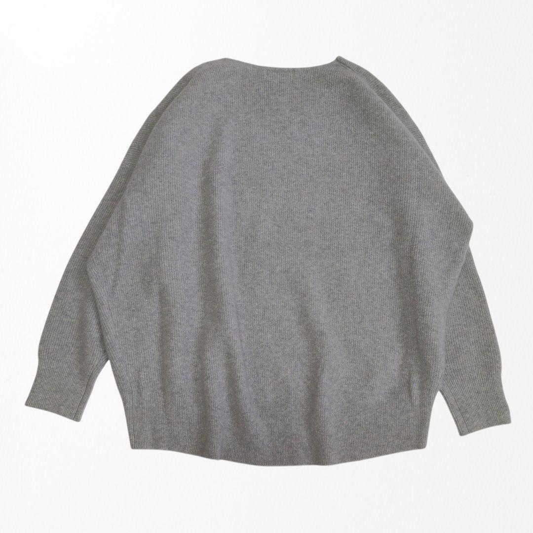 未使用）RIVE DROITE/リヴドロワ ヘアリーウール片畦Vネックニット