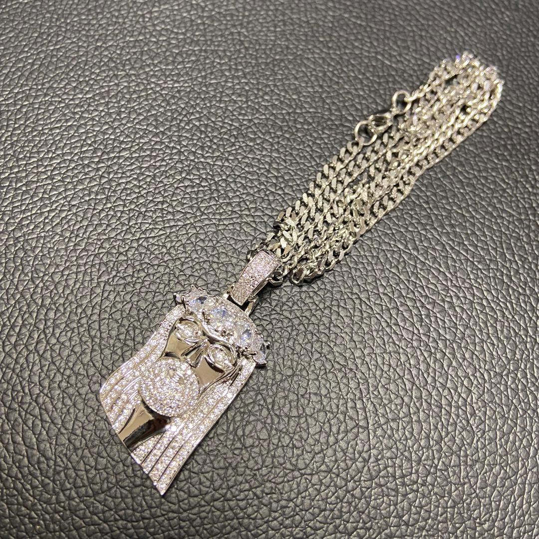 LEX着用‼︎ 18k gp czダイヤ ジーザス ネックレス シルバー - メルカリ