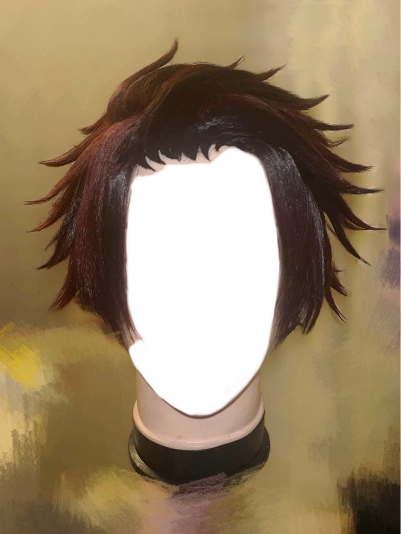 鬼滅の刃 竈門炭治郎 ウィッグ 鬼滅の刃 竈門 炭治郎 タンジロウ コスプレウィッグ かつら ネット付き