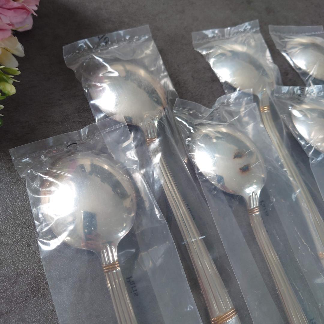 極希少 クリストフル アリアゴールドリング コンソメスプーン 未開封 6