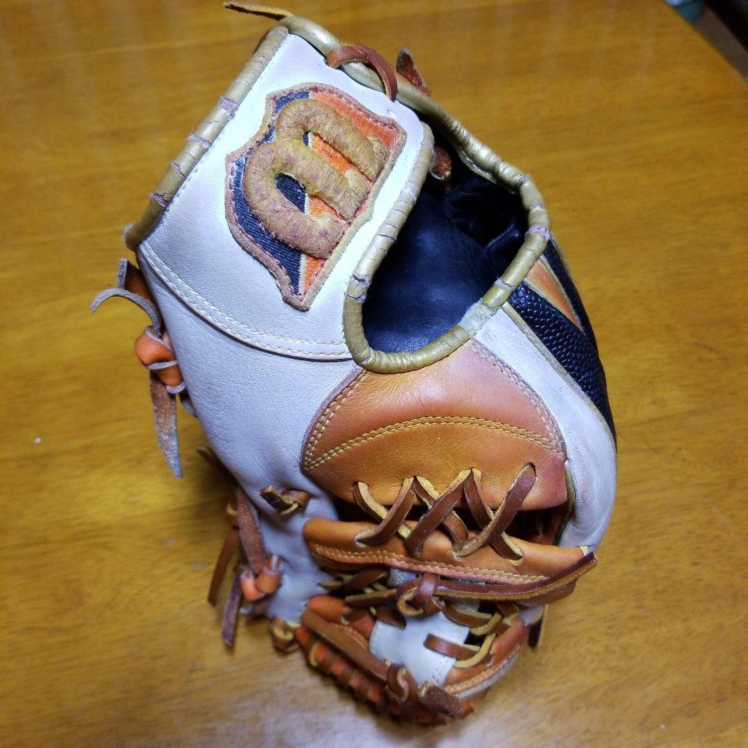 Wilson 軟式用グローブ ホワイト/オレンジ