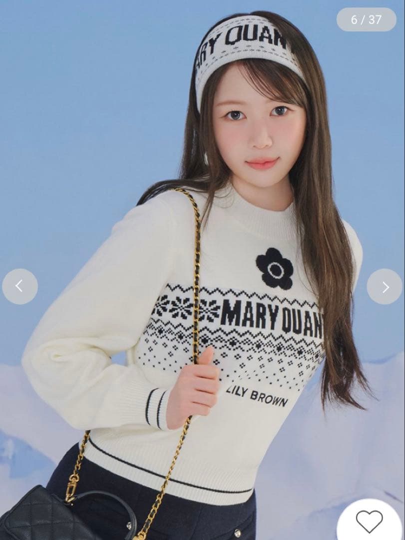 LILY BROWN × MARY QUANT ジャガードロゴニットトップス