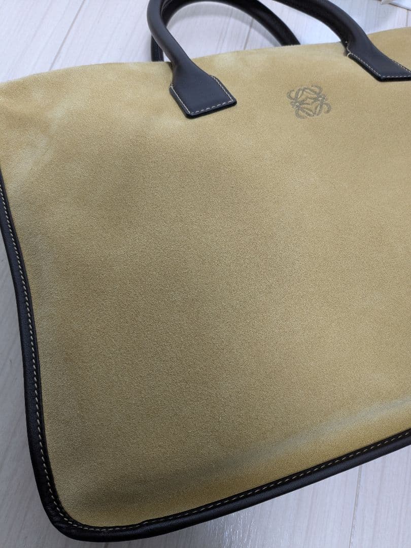 美品】LOEWE ロエベ ビジネスバッグ アナグラム スエード ベージュ A4