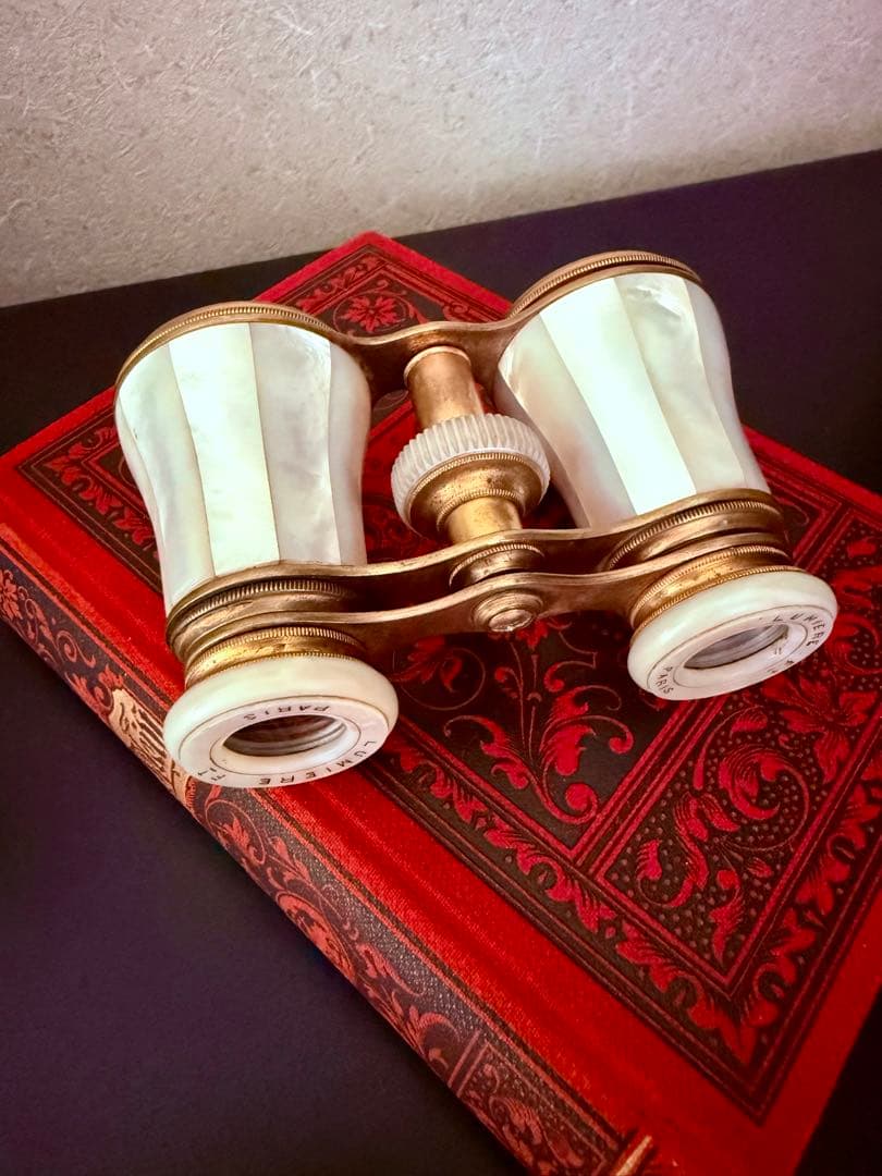 希少　フランス　アンティーク　オペラグラス　マザーオブパール　白蝶貝　双眼鏡