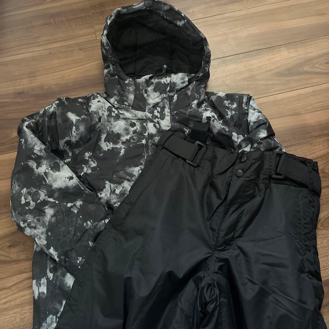 スキースノーボードウェア ブラック/ホワイト迷彩　M