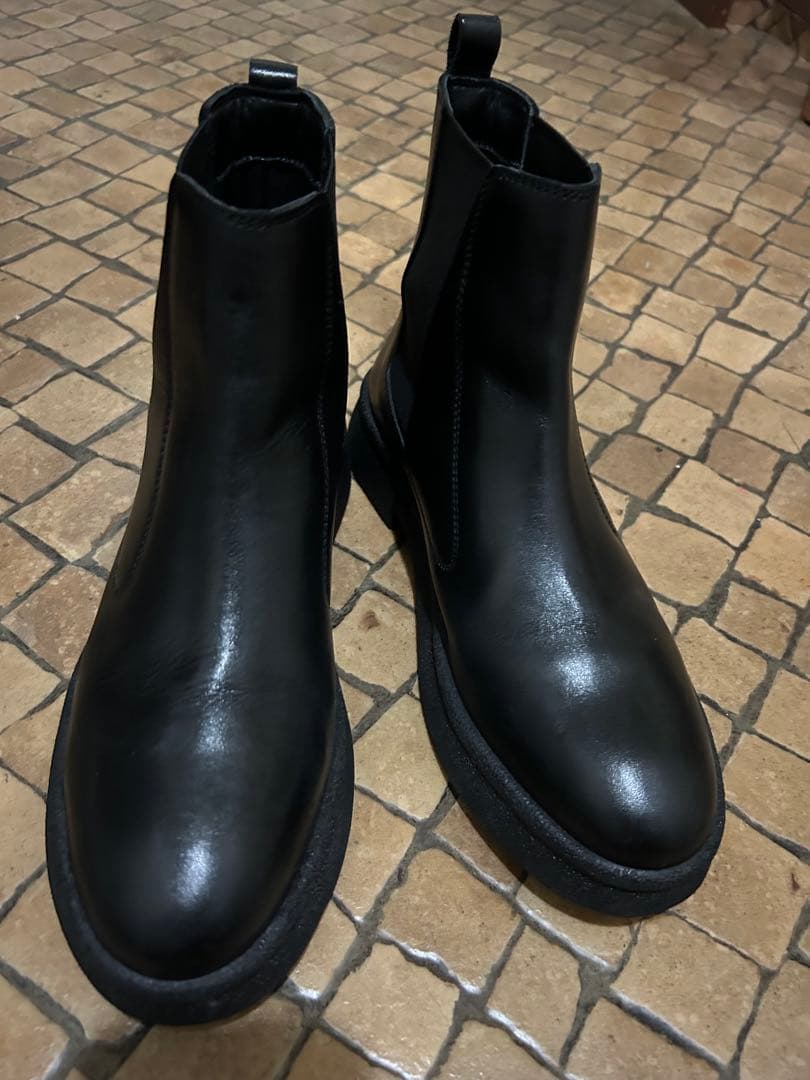 Au BANNISTER オゥ バニスター ブラックレザー サイドゴアブーツ