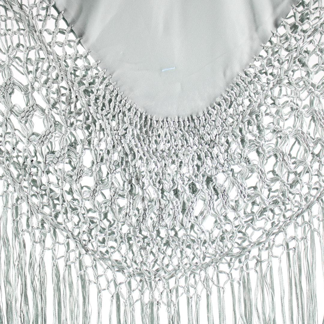 美品 フラメンコ衣装】グリーン マントン シージョ フレコ 刺繍 花柄