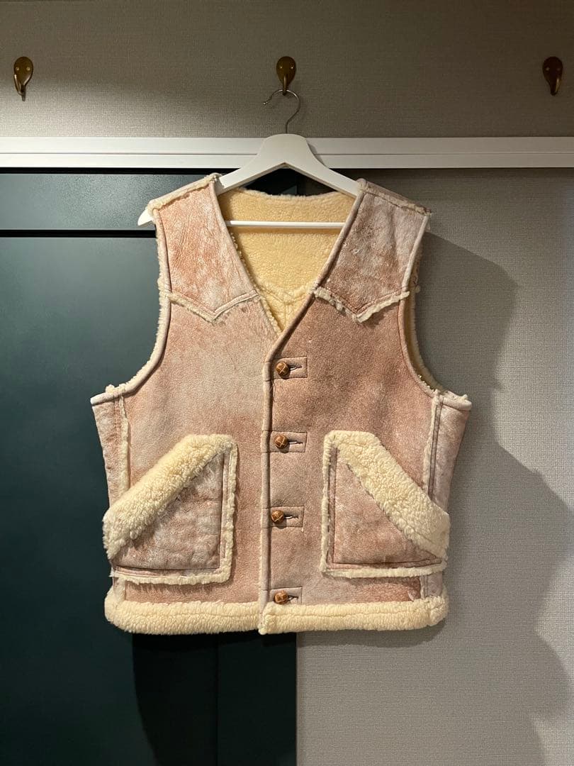 トップス 44 80s Schott N.Y.C. Mouton Leather Vest Schott N.Y.C（ショット） ベスト ジレ Schott/ショット/BUFFALO