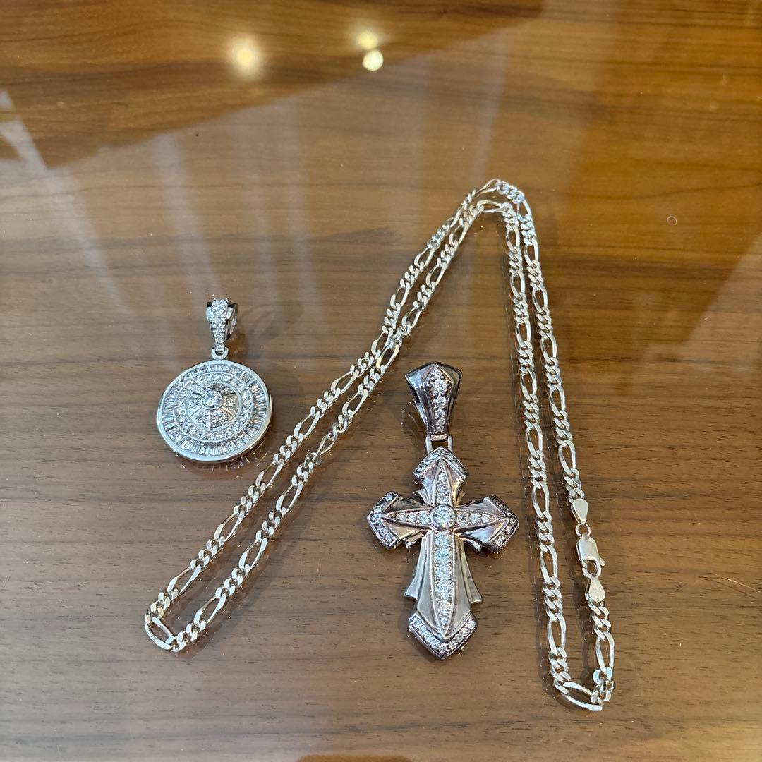 シルバー ペンダントセット ダイヤモンド風