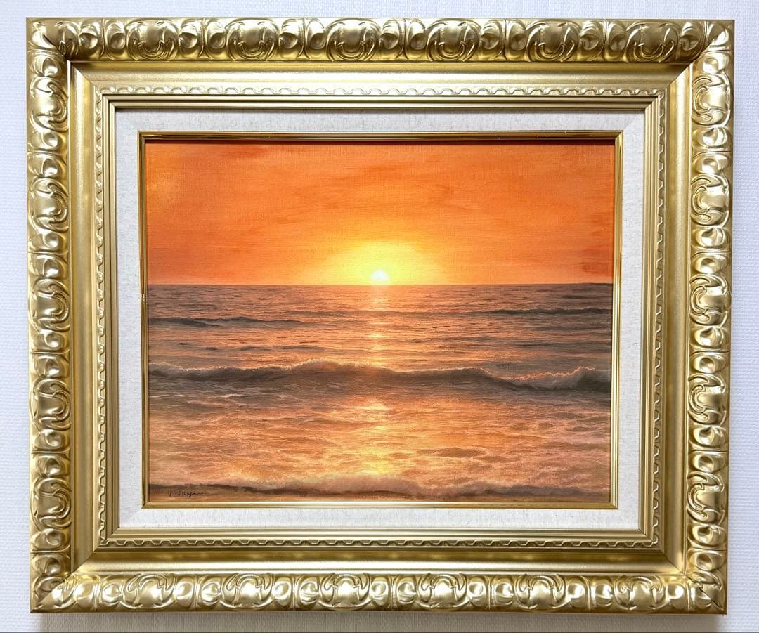 (F6号) 池上豊【光の誕生】表サイン有/裏共シール有/真作/油彩