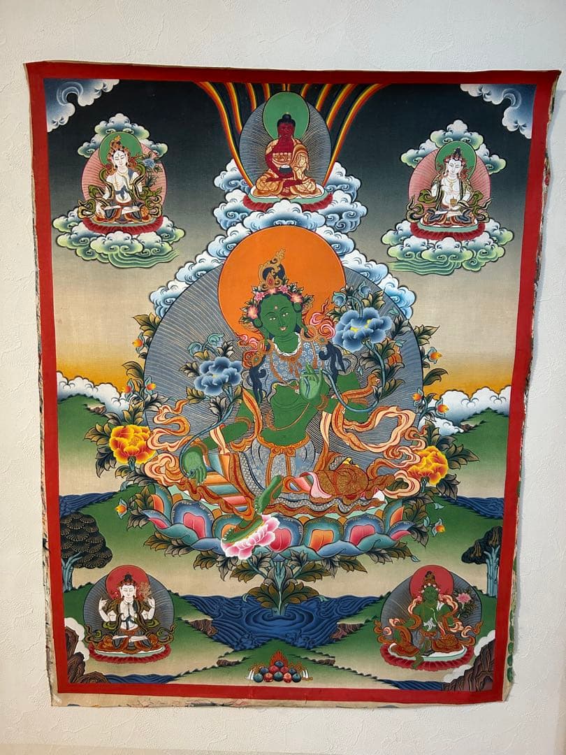 ☆一点物☆ ネパールのオリジナル手描きグリーンターラ Amazon | ターナー色彩(Turner Color) アクリルガッシュ エメラルド