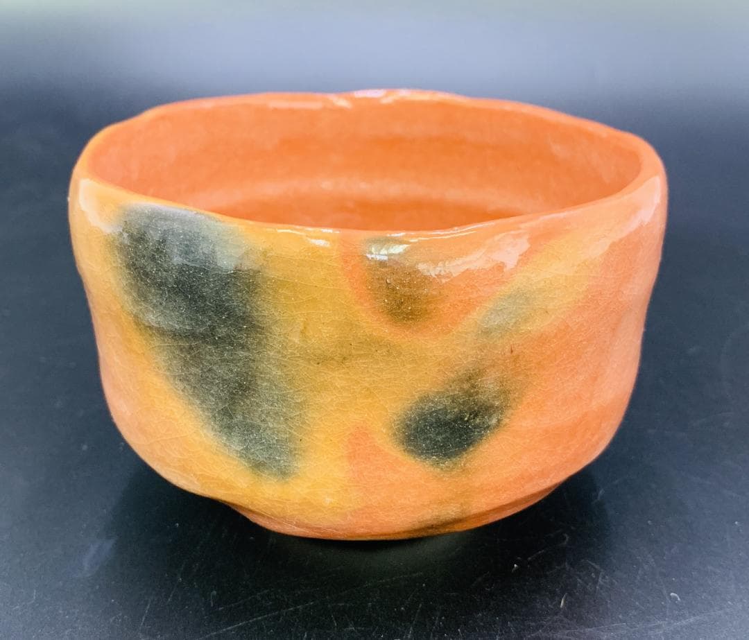 美品 佐々木松楽 赤楽茶碗 楽焼 抹茶碗 茶道具 京焼 伝統工芸 箱付