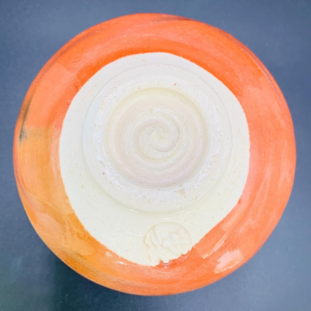 美品 佐々木松楽 赤楽茶碗 楽焼 抹茶碗 茶道具 京焼 伝統工芸 箱付