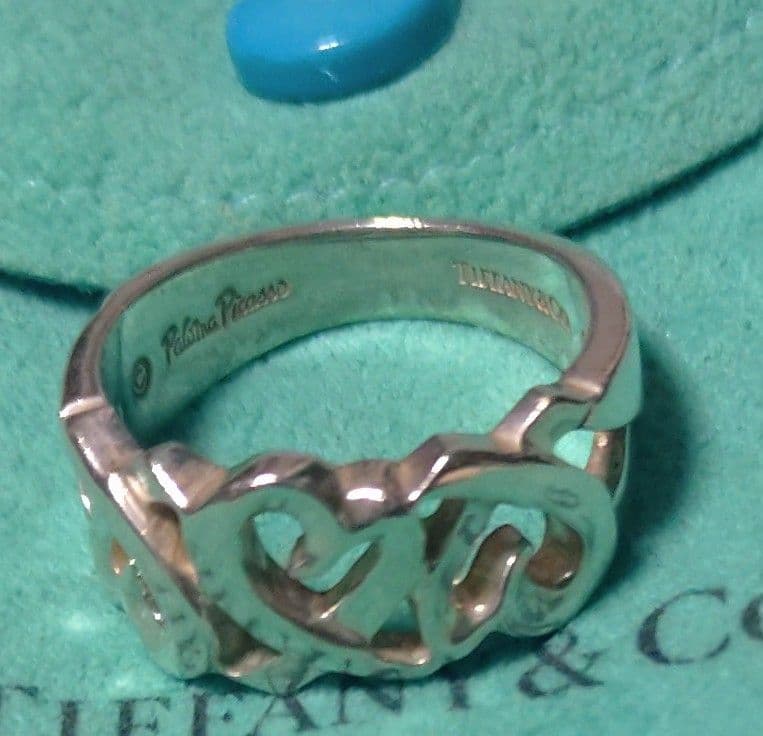 最終値下げ　ティファニー トリプルラビングハートリング スターリングシルバー TIFFANY&Co.（ティファニー） 8号 リング・指輪 トリプル ラビング