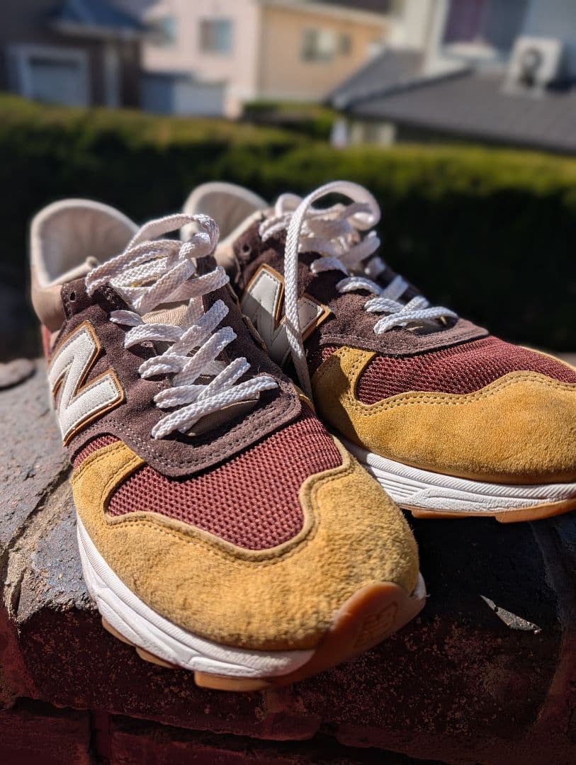 new balance 770.9 ブラウン/イエロー スニーカー、28.5cm