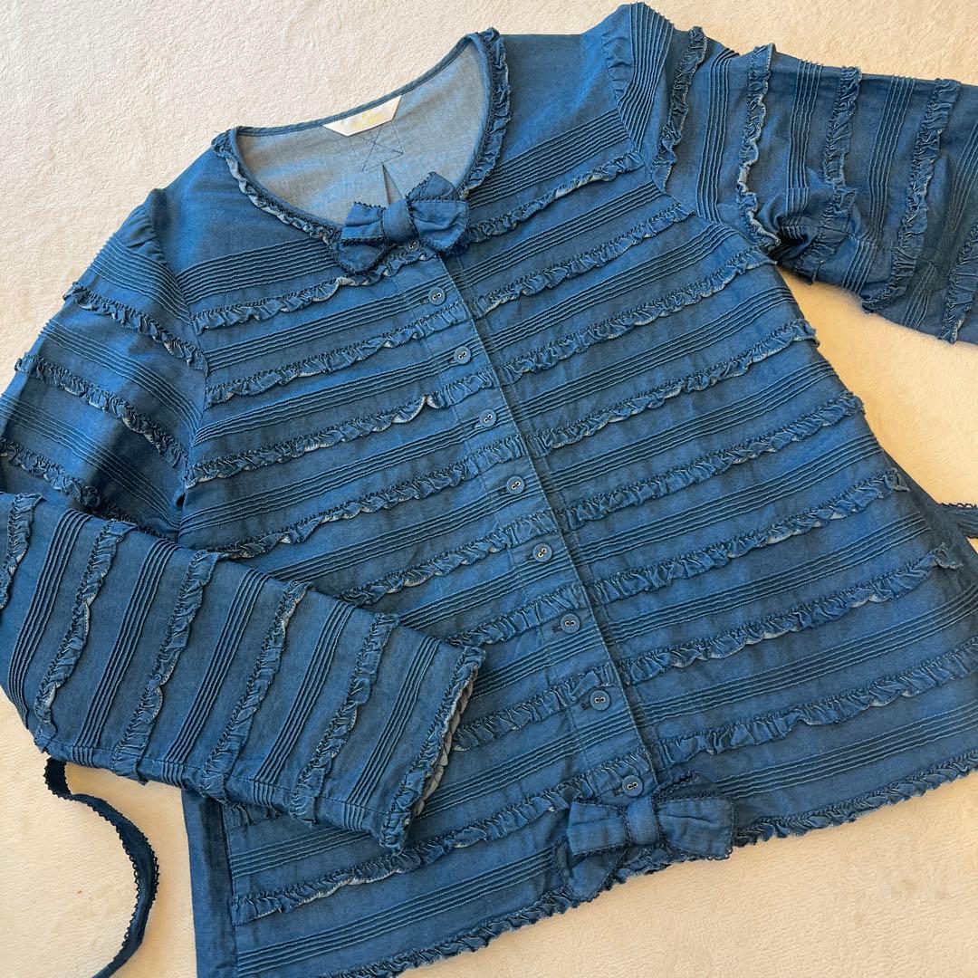 最終値下げ　【極美品】ピンクハウス　デニムフリルリボンジャケット