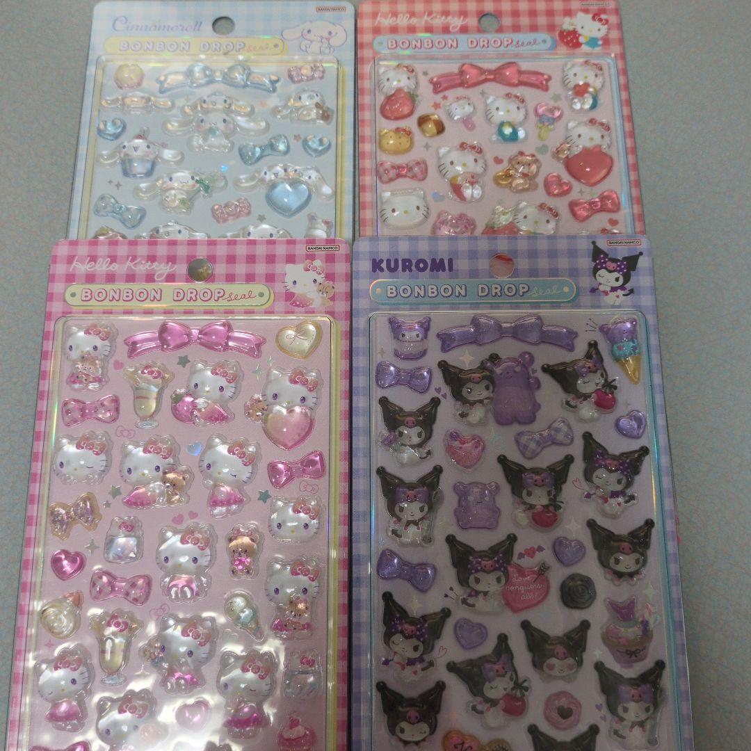 y*n様 【正規品】サンリオ第二弾　ボンボンドロップシール　大サイズ　4枚　コン