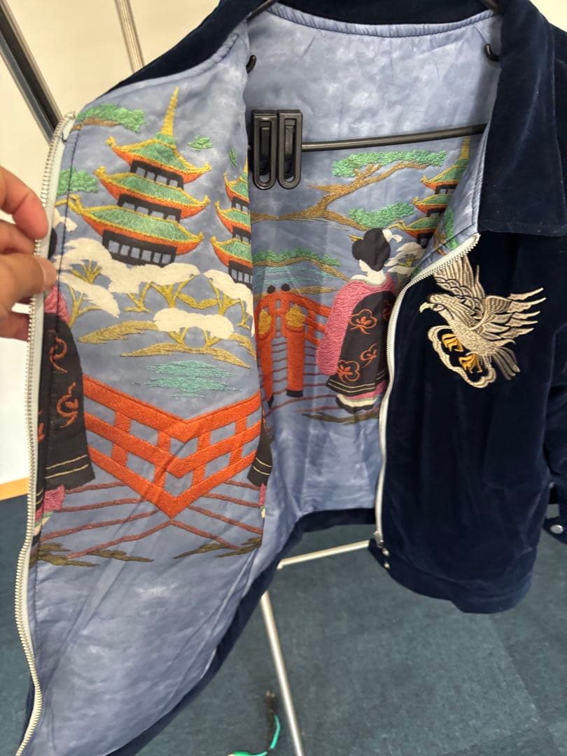 50sレプリカ/スーベニアジャケット/スカジャン/別珍 ベルベット/龍/鷲