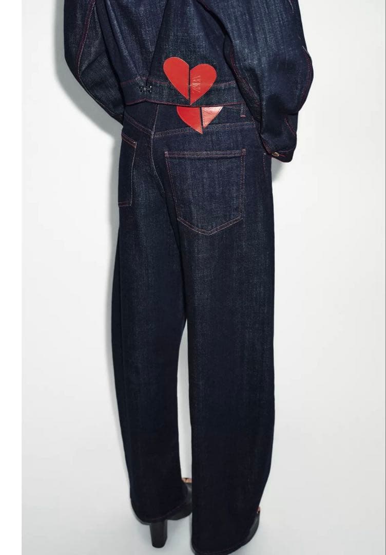 タグ付新品★ZARAのZ1975ハイウエストバレルフィットデニムパンツ★EU32