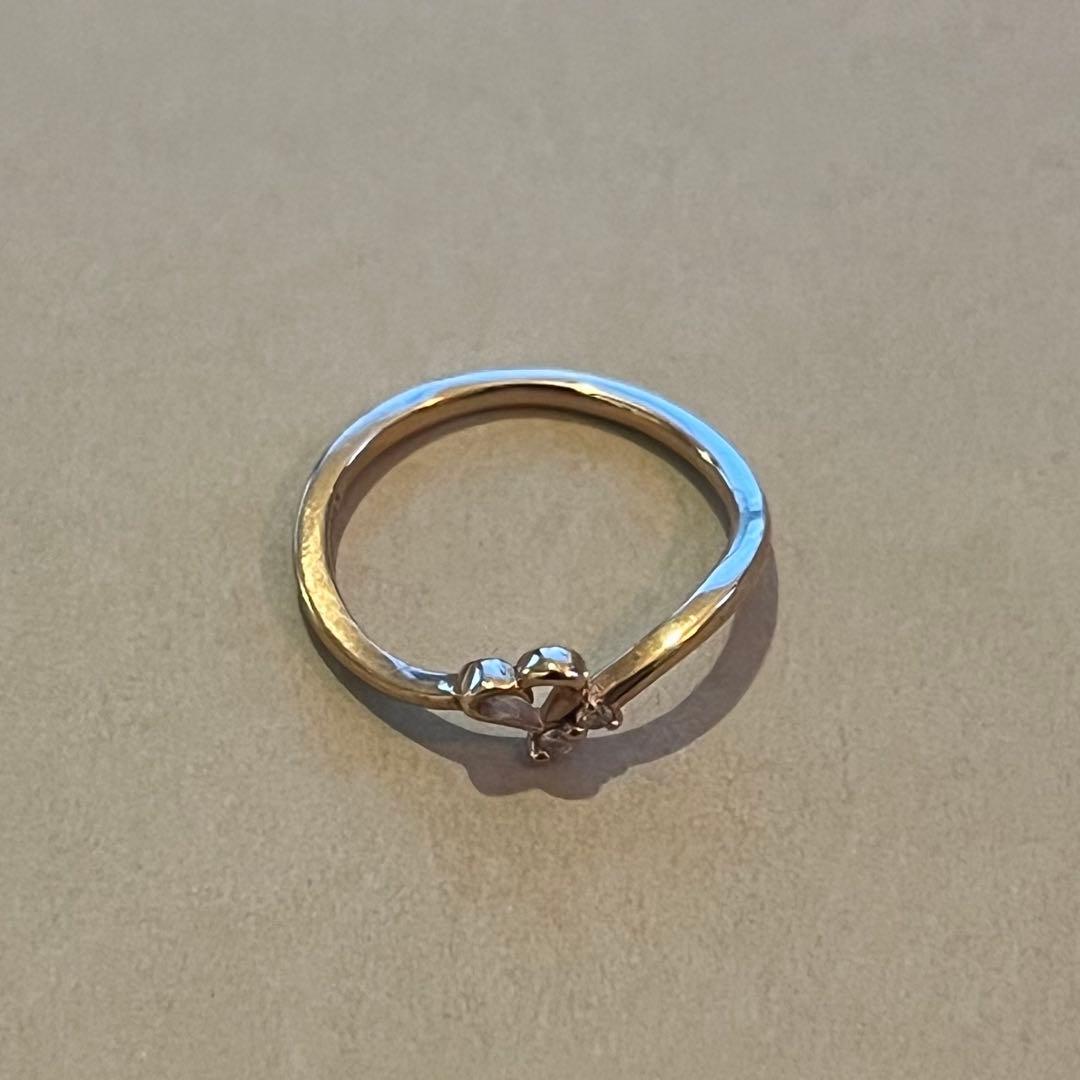 【canal 4°C】 10K ハート型ピンキーリング