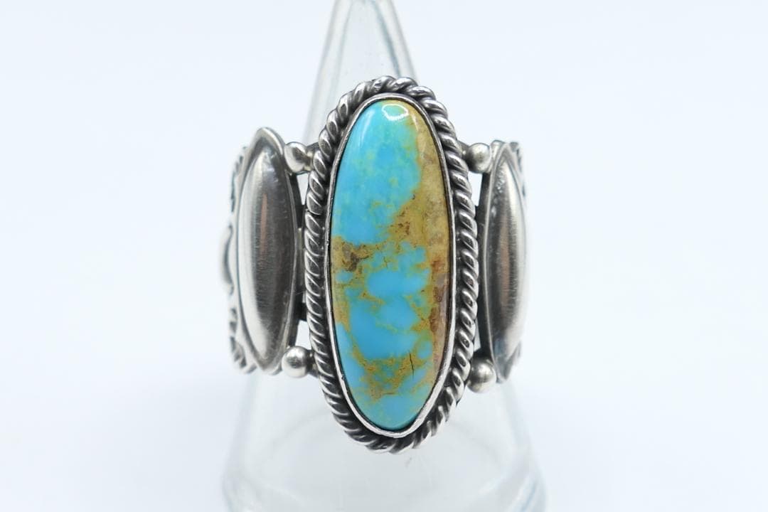 美品　14号　ナバホ　ランニングベアスタジオ　ターコイズ　リング　RB　指輪