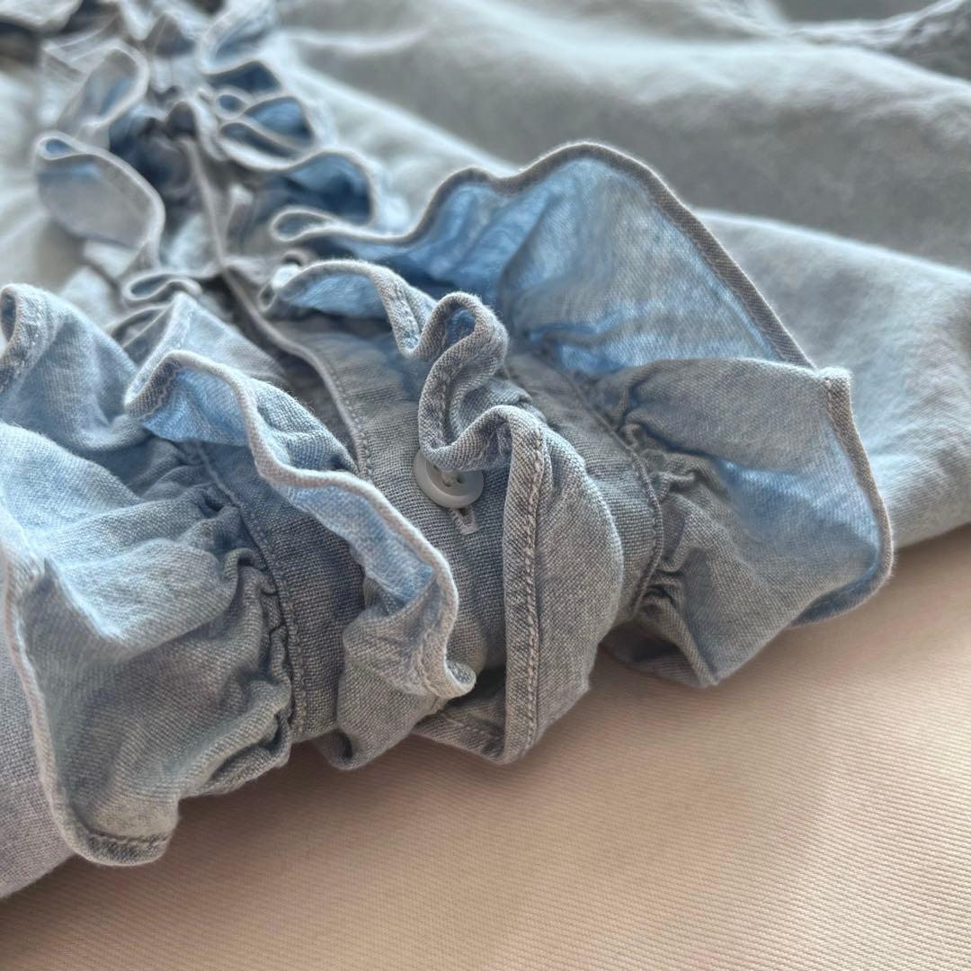 ラルフローレン Ralph Lauren デニムシャツ フリル ブラウス - メルカリ