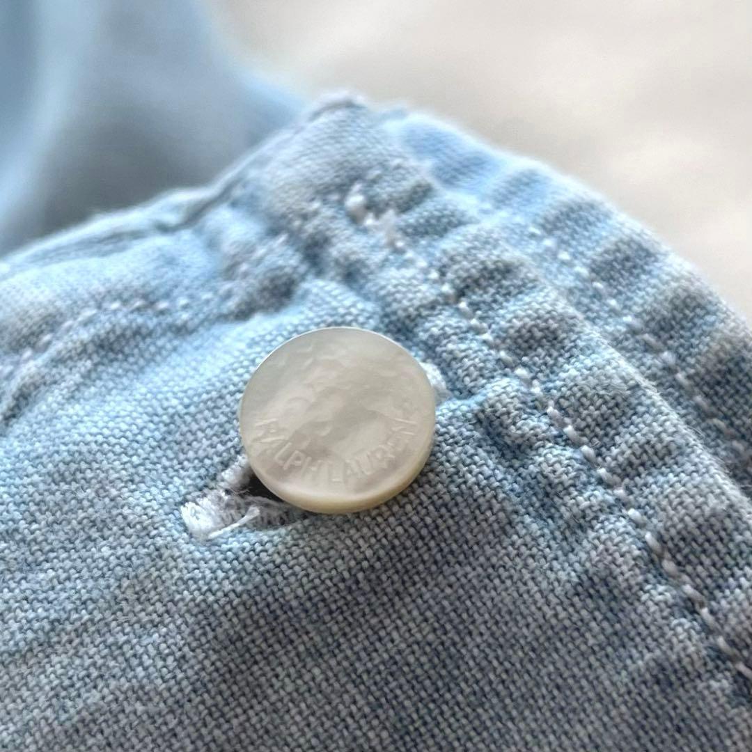 ラルフローレン Ralph Lauren デニムシャツ フリル ブラウス - メルカリ