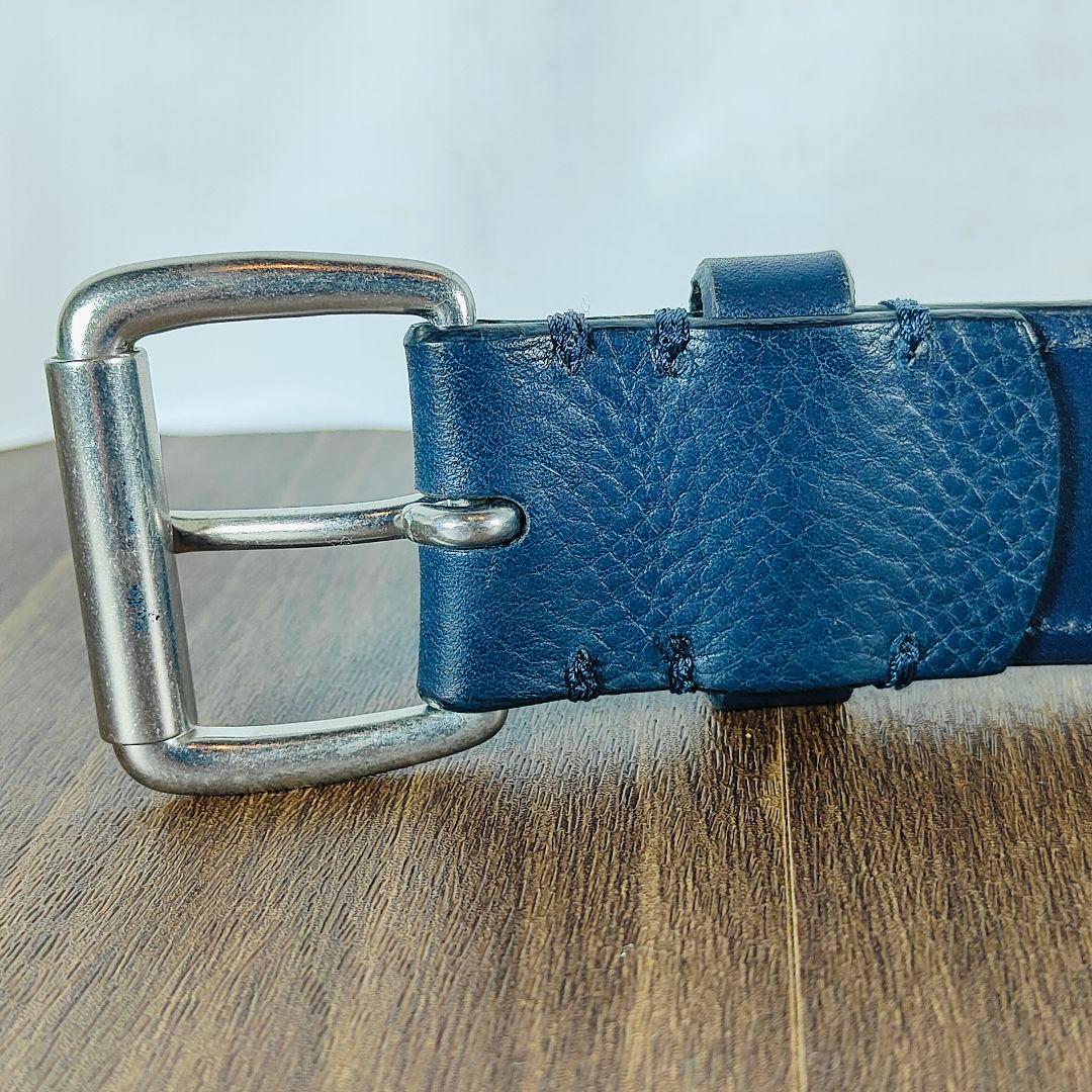 極厚シボ革正規品】POLO RALPH LAUREN 高級ネイビードレスベルト