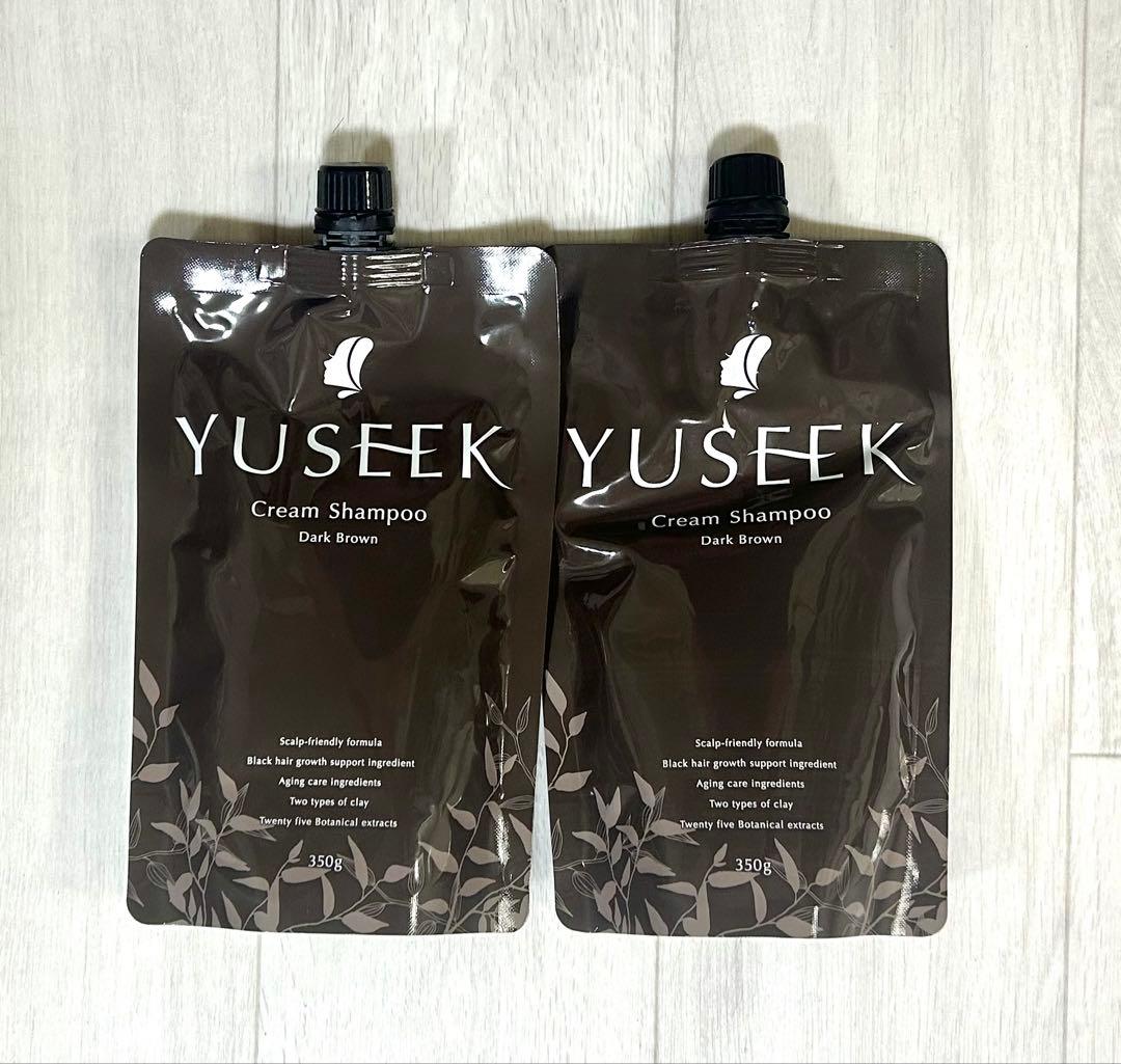 【新品】YUSEEK/ユーシーク　白髪染めシャンプー×2個セット　ダークブラウン Amazon | YUSEEK クリームシャンプー 白髪用ヘアマニキュア 黒染め