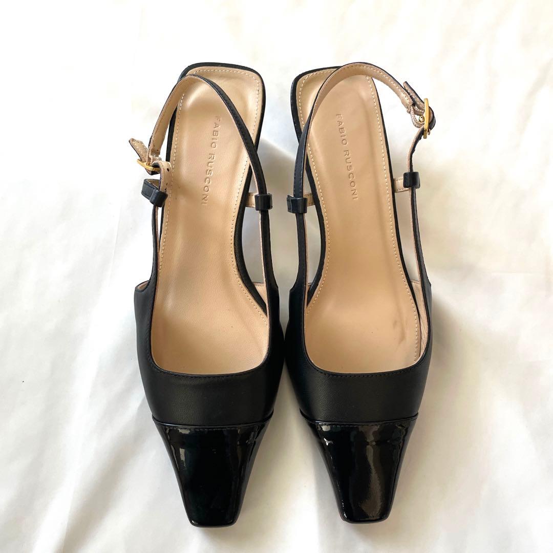 《美品》ファビオルスコーニ　37 ブラック　パンプス　バックストラップ　24cm
