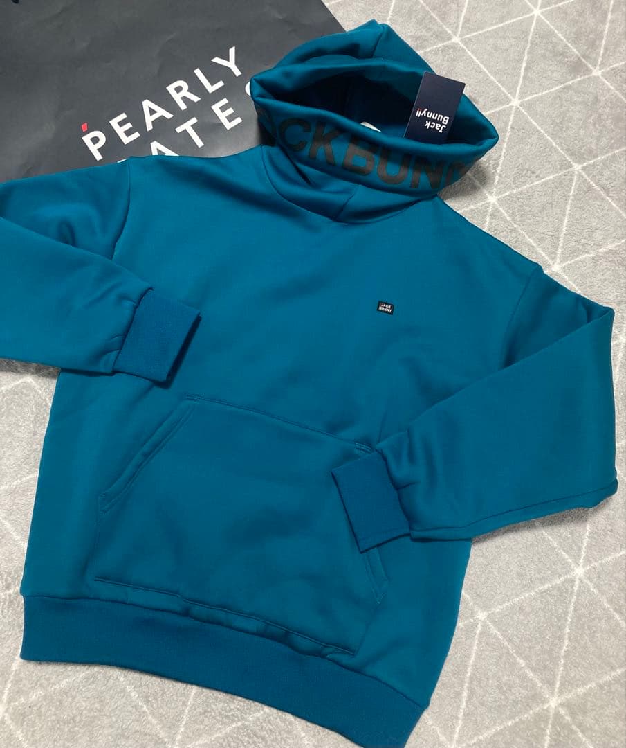 新品 パーリーゲイツ ジャックバニー KARUISHI フーディ(6)LL/青 Jack Bunny!!（ジャックバニー） KARUISHI フーディー : GDOゴルフ