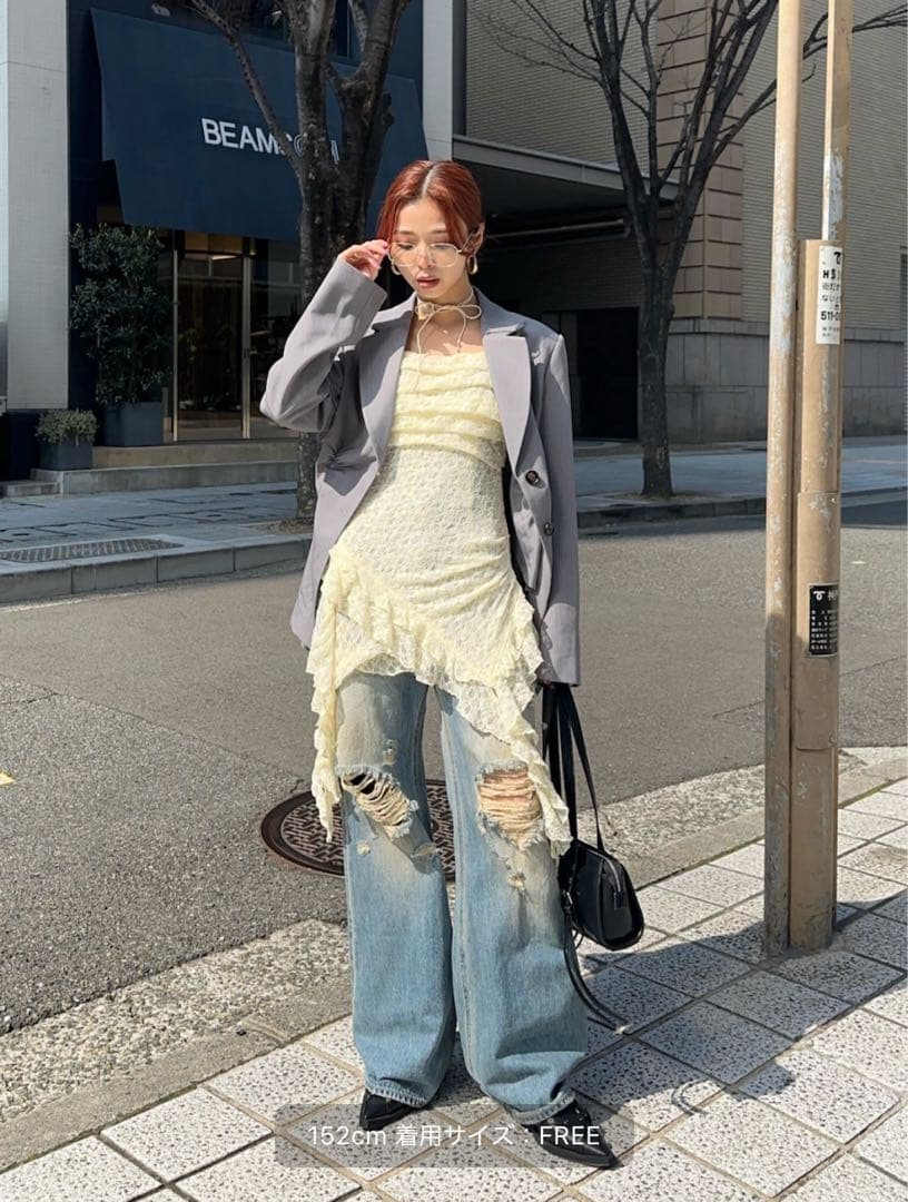 TUCKED LACE RUFFLE キャミソール IVOY SLY スライ SLY | TUCKED LACE RUFFLE キャミソール (キャミソール ) |SHEL'TTER