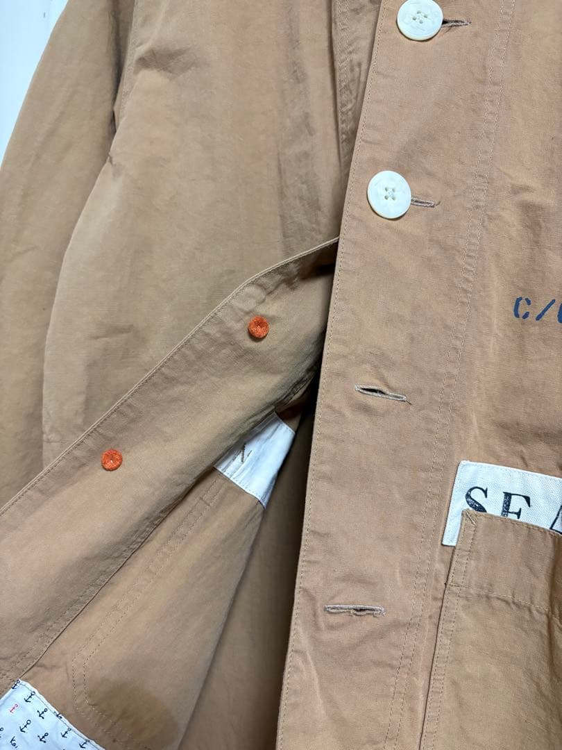 快晴堂 セーリングクロスへちま衿デッキジャケットブラウン サイズ 3＋