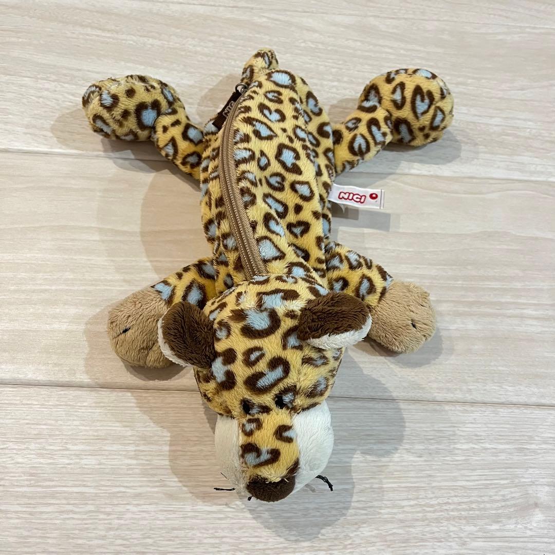NICI ニキ ペンケース ヒョウ 豹 豹柄 ヒョウ柄 ぬいぐるみポーチ 筆箱