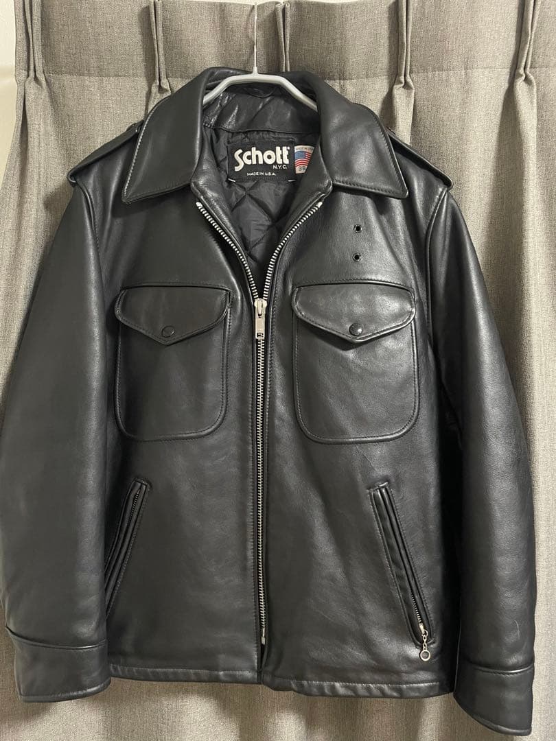 美品 Schott ショット 602 ポリスマンジャケット 38 検7167 - メルカリ