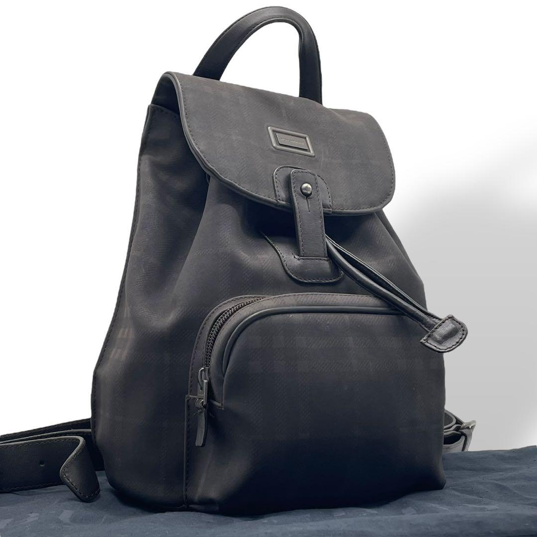 良品 バーバリー ミニ リュック バックパック ブラック ノバチェック レア