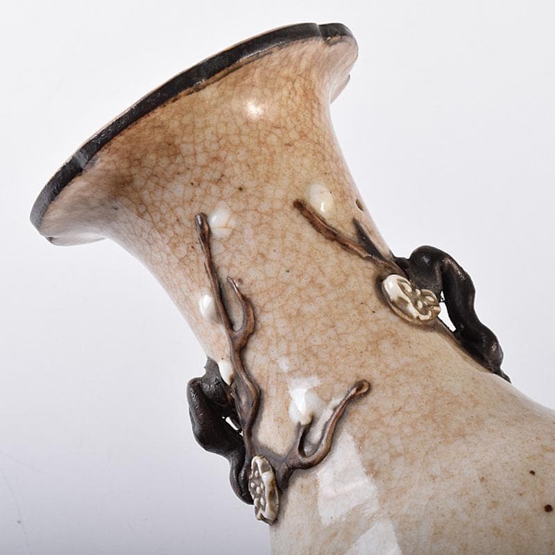 中国 成化年製 青花 花瓶文 貼梅双耳瓶 D R7889 - メルカリ